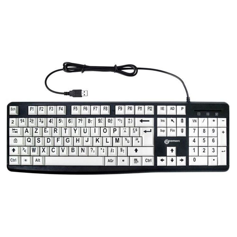 Clavier confort visuel pour PC clavier blanc et lettres noires image