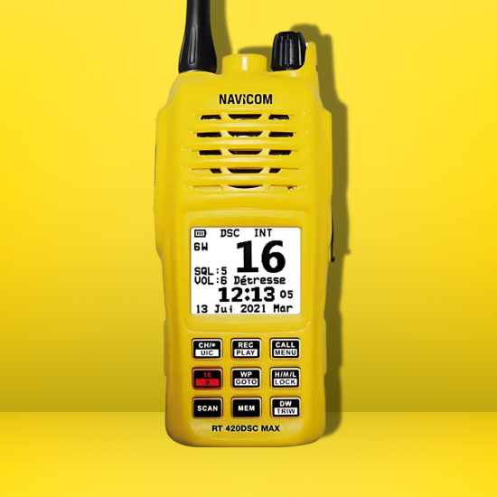 VHF Navicom RT420 DSC MAX - Radio jaune fluo haute visibilité - RT420DSC-MAX