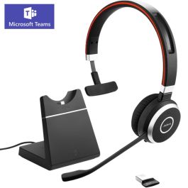 Jabra Evolve 65 SE MS Mono - Casque sans fil Bluetooth + Station de  recharge - Dongle USB-A - Noir