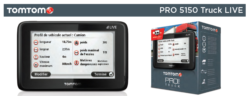TomTom Pro 7150 Truck - GPS Poids lourds TomTom