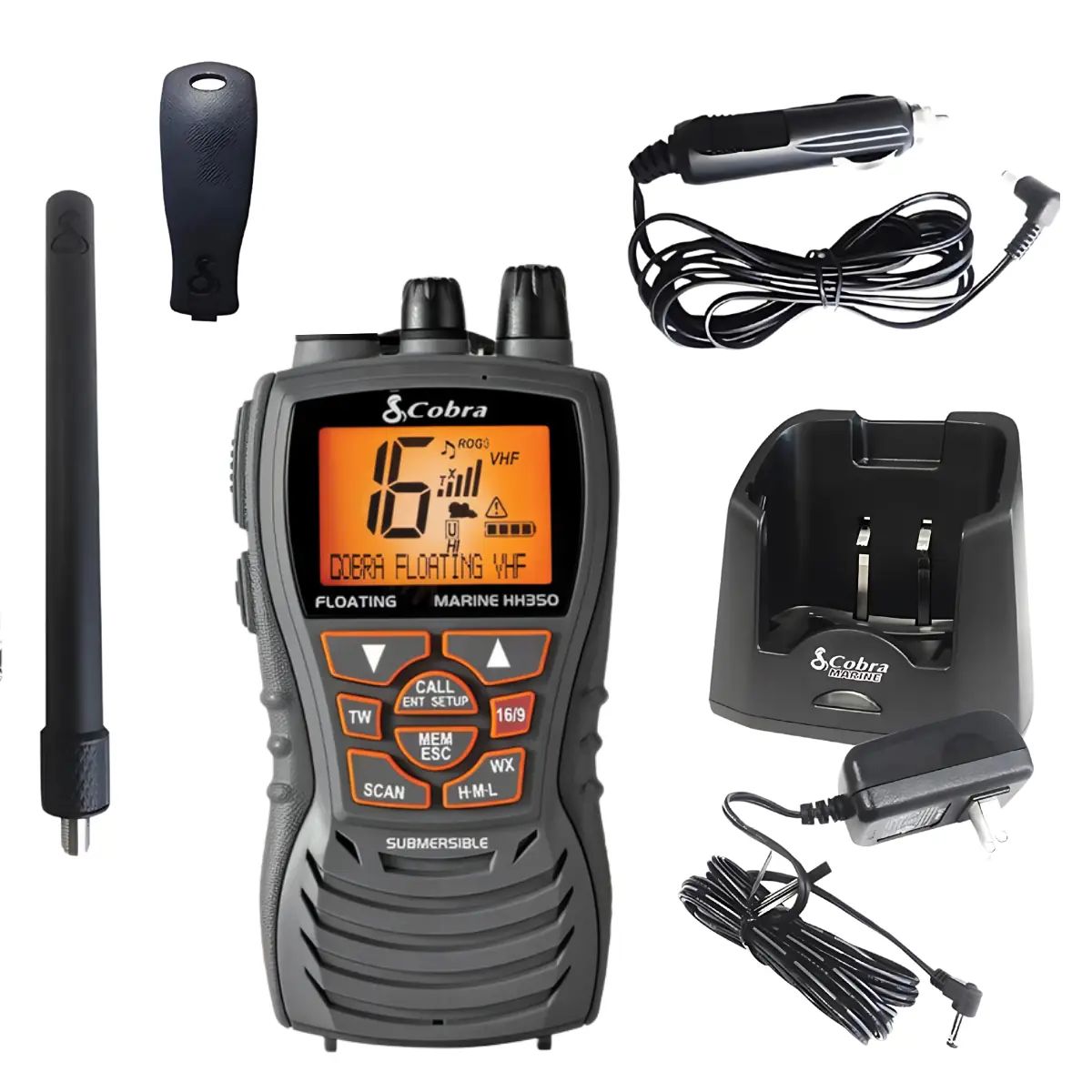 Pack complet H350 Cobra VHF, accessoires fournis