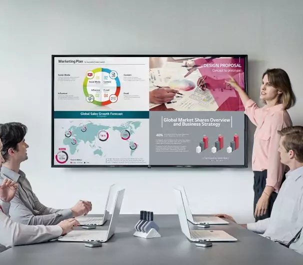 Ecran interactif tactile et tableau blanc pour salle de réunion, de classe